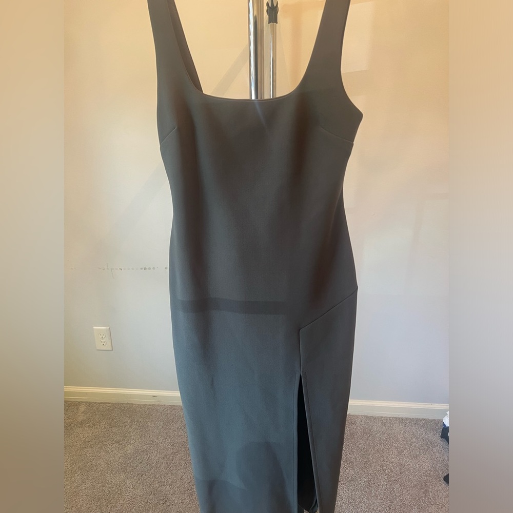 Dark Gray Sage Green Bec & Bridge designer dress size 6, gently used